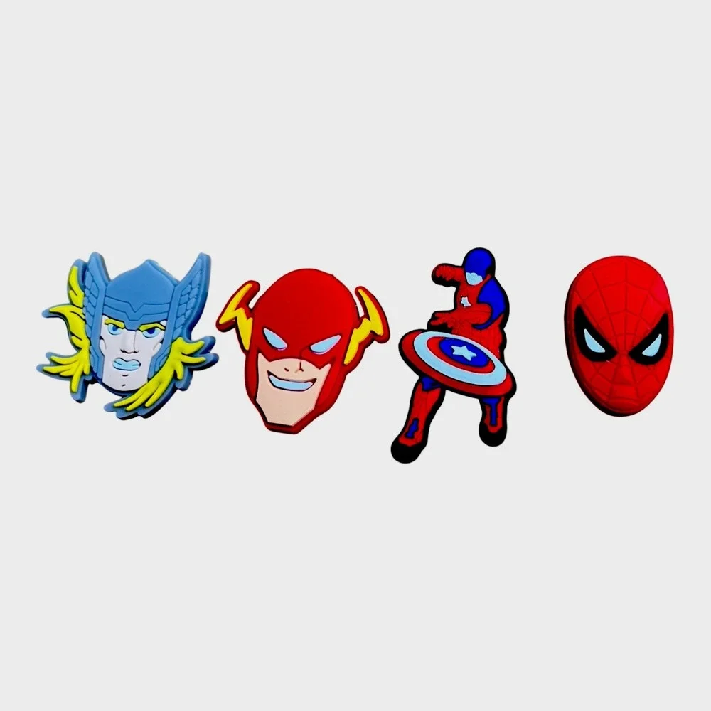 Jibbit Superhero Set Of 4 Charms Shoes Cartoons‎